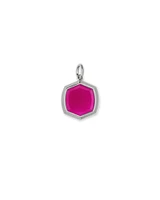 Davis 16mm Sterling Silver Stone Charm in Pink Quartz