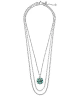 Davis Silver Multi Strand Necklace in Turquoise Jade