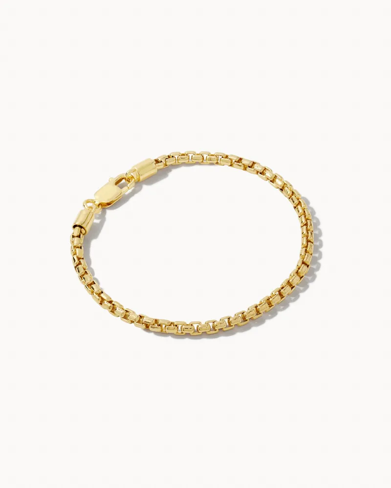 Beck Round Box Chain Bracelet 18k Oxidized Gold Vermeil