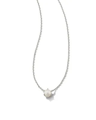 Ashton Silver Pendant Necklace in White Pearl