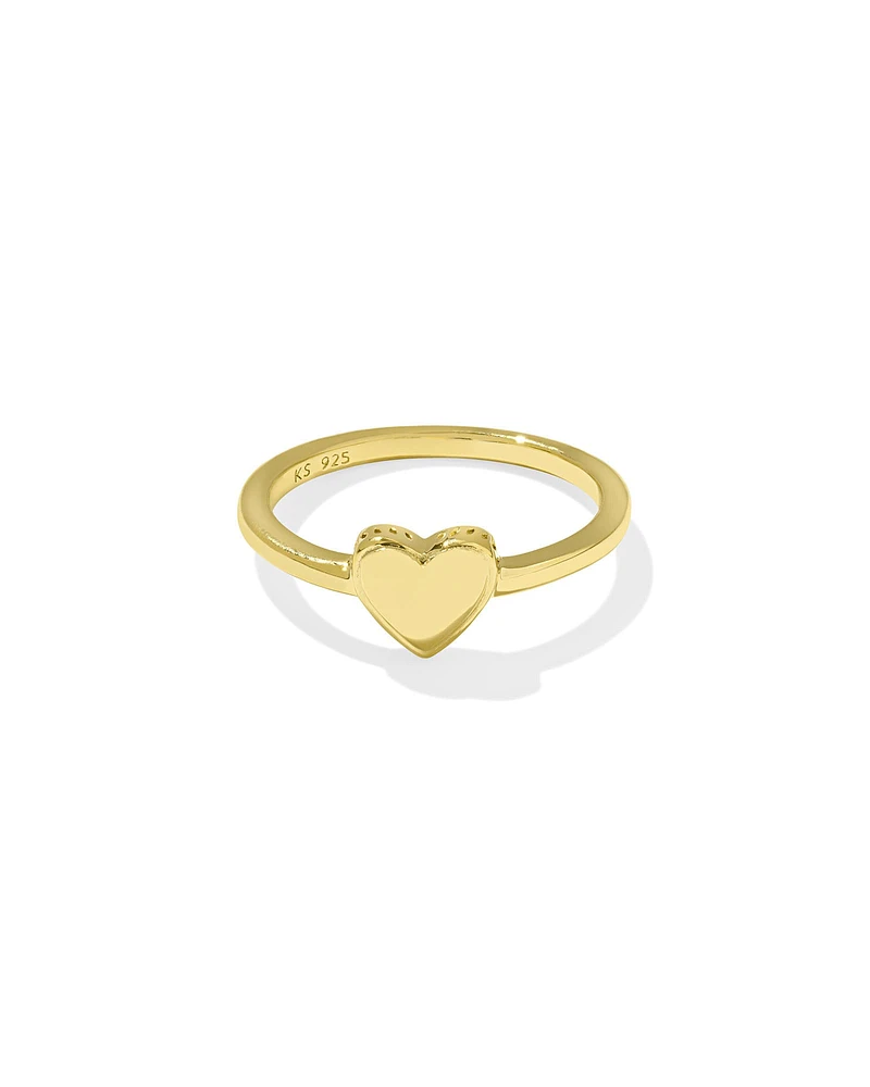 Jasmine Heart Band Ring 18k Gold Vermeil