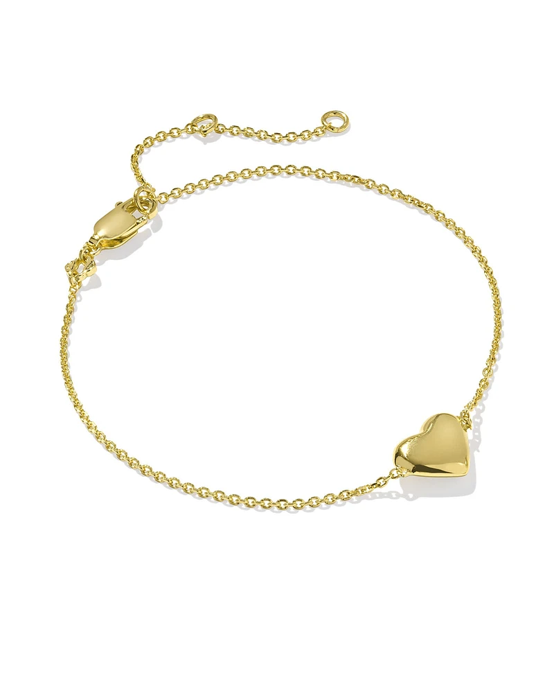 Jasmine Heart Delicate Chain Bracelet 18k Gold Vermeil