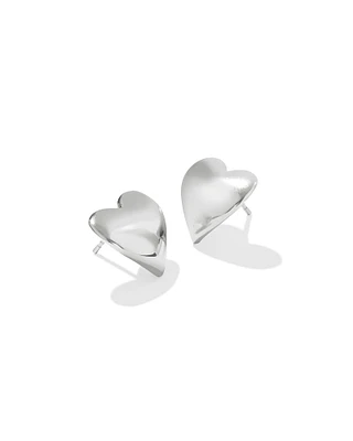 Jasmine Heart Stud Earrings Sterling Silver