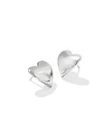 Jasmine Heart Stud Earrings Sterling Silver