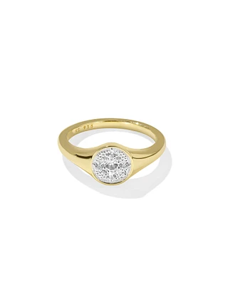 Kristen 18k Gold Vermeil Band Ring White Topaz