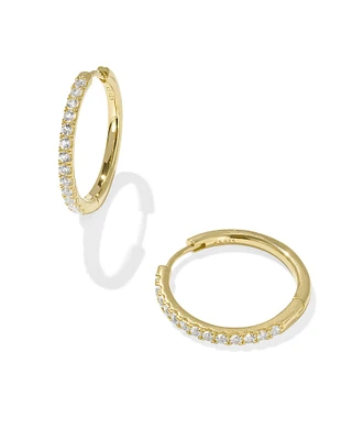 Mackenzie Sterling Silver Hoop Earrings in White Topaz