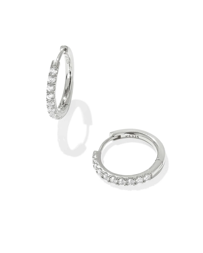 Mackenzie 18k Gold Vermeil Hoop Earrings White Topaz