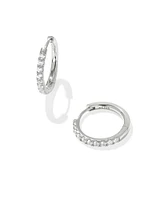 Mackenzie 18k Gold Vermeil Hoop Earrings White Topaz