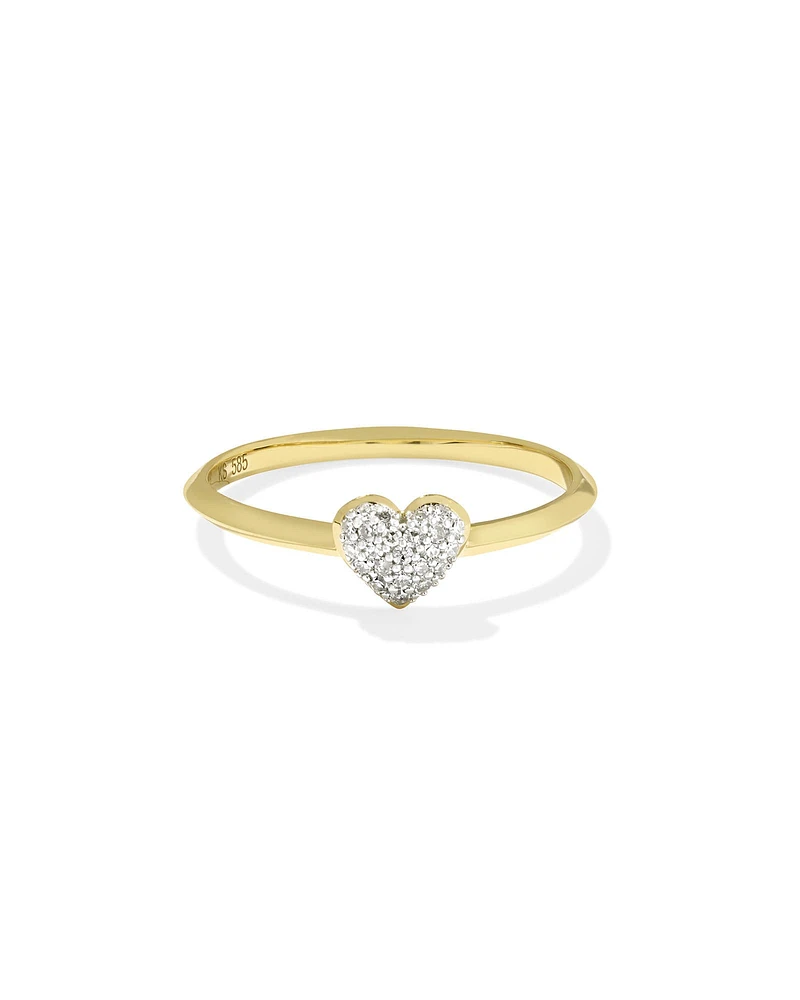 Madeline 14k Yellow Gold Band Ring White Diamond