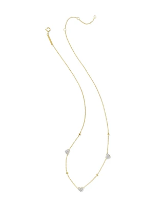 Madeline 14k Yellow Gold Strand Necklace in White Diamond