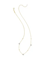 Madeline 14k Yellow Gold Strand Necklace in White Diamond