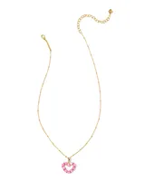 Ashton Gold Heart Short Pendant Necklace White Pearl