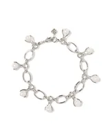 Ashton Silver Pearl Chain Bracelet in White Pearl