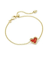 Ari Heart Gold Delicate Chain Bracelet Ivory Mother-of-Pearl