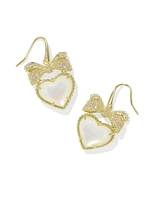 Haisley Heart Gold Drop Earrings Blush Ivory Mother-of-Pearl