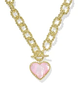 Haisley Heart Gold Statement Necklace Blush Ivory Mother-of-Pearl