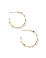 Michelle 14k Yellow Gold Hoop Earrings in White Diamond