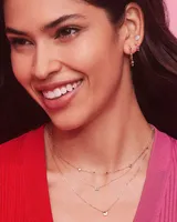 Michelle 14k Yellow Gold Hoop Earrings in White Diamond