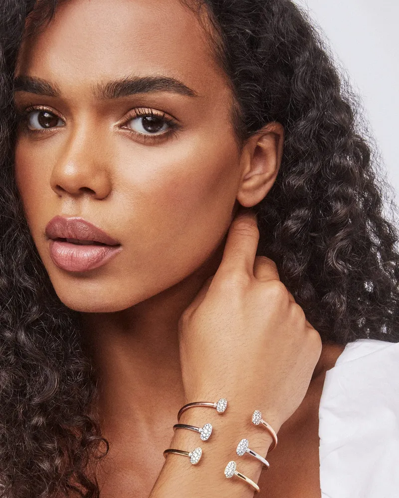 Grayson Rose Gold Cuff Bracelet White Crystal
