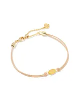 Emilie Gold Corded Bracelet in Light Drusy