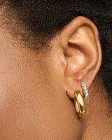 Ellen Wide Huggie Earrings in 18k Gold Vermeil