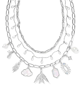 Melody Convertible Gold Statement Charm Necklace in Freshwater Cultured Pearl