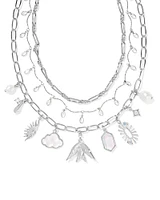 Melody Convertible Gold Statement Charm Necklace in Freshwater Cultured Pearl