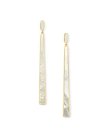 Brooklyn Gold Shell Drop Earrings in Ivory Mother-of-Pearl