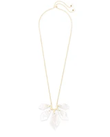 Mari Gold Long Pendant Necklace in Ivory Mother-of-Pearl