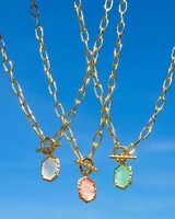 Daphne Convertible Gold Link and Chain Necklace Mother-of-Pearl