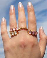 Daphne Gold Band Ring Light Pink Iridescent Abalone