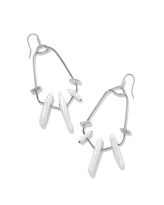 Eileen Silver Statement Earrings in Freshwater Cultured Pearl