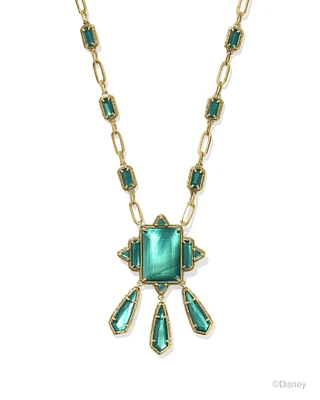 Disney | Kendra Scott The Queen Vintage Gold Statement Necklace Dark Green Mother-of-Pearl