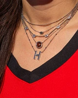 Letter H Pendant Necklace in Silver