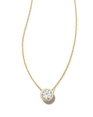 Lab Grown White Diamond Audrey Pendant Necklace in 14k White Gold