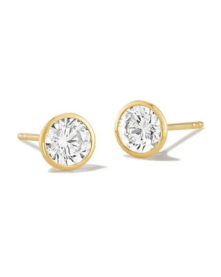 Lab Grown White Diamond Audrey Stud Earrings in 14k White Gold