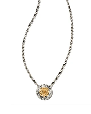 Ansel Rose Short Pendant Necklace in Mixed Metal