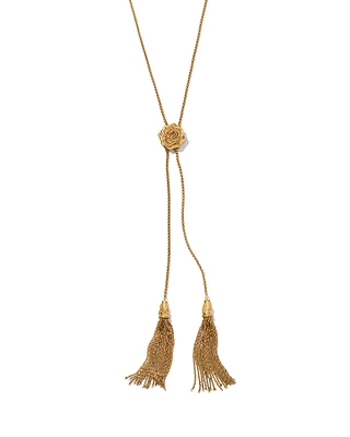Ansel Rose Bolo Necklace in Vintage Gold