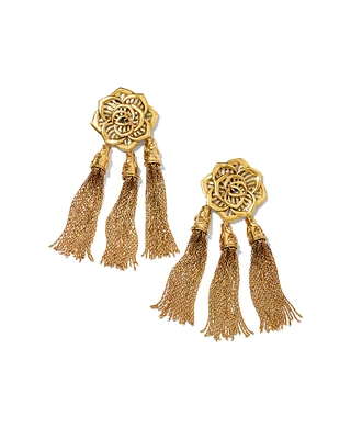 Ansel Rose Statement Earrings in Vintage Gold