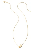 Ansel Rose 14k Gold Pendant Necklace in White Diamond