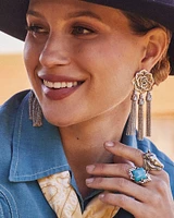 Ansel Rose Statement Earrings in Vintage Silver