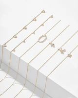 Elisa 14k White Gold Open Frame Pendant Necklace in White Diamond