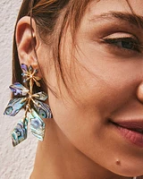 Jaylin Gold Statement Earrings in Abalone Shell