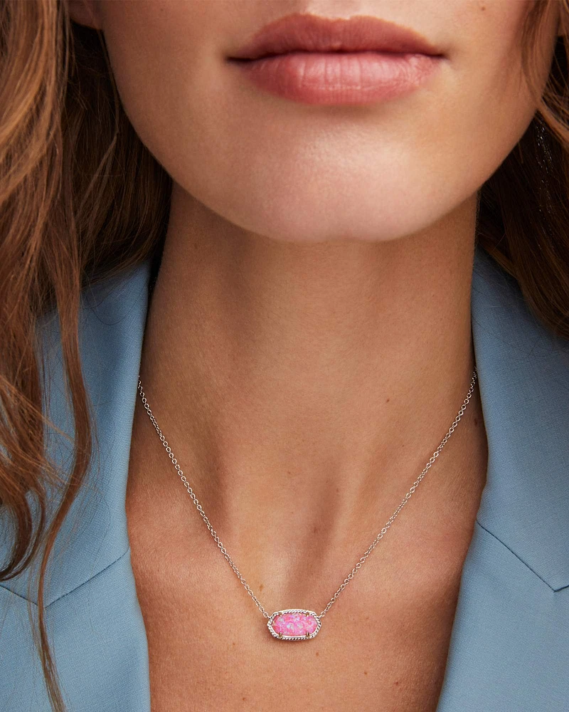 Elisa Silver Pendant Necklace Red Illusion