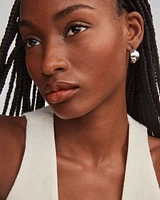 Krista Silver Metal Hoop Earrings