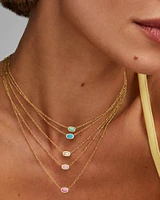 Mini Elisa Gold Satellite Short Pendant Necklace in Mint Magnesite