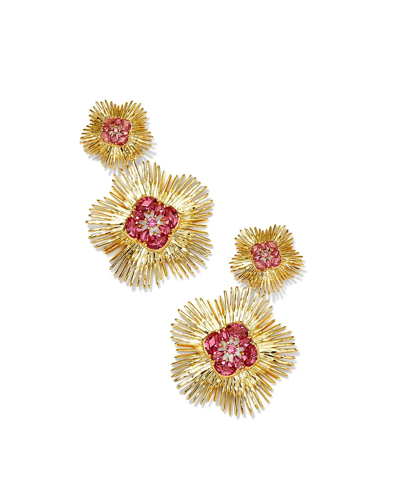 Dira Gold Crystal Statement Earrings Mix