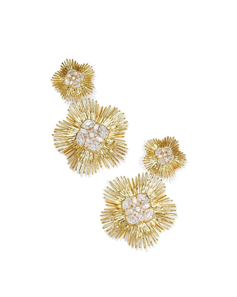 Dira Gold Crystal Statement Earrings in Mix