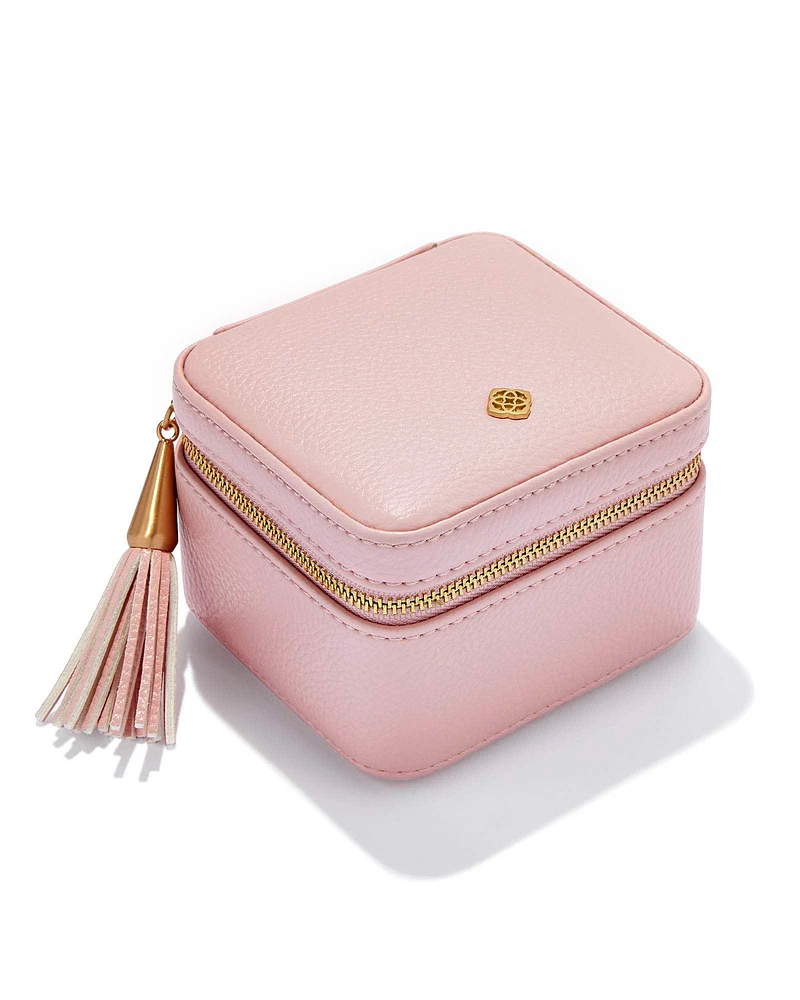 Small Zip Jewelry Case in Blush Pink