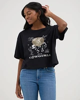 Wrangler® x Yellow Rose by Kendra Scott Boxy Crop Tee Brown